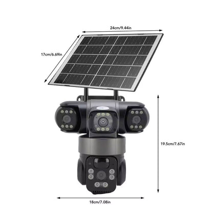Outdoor Solar Security Camera 6K – Multi-Lens
