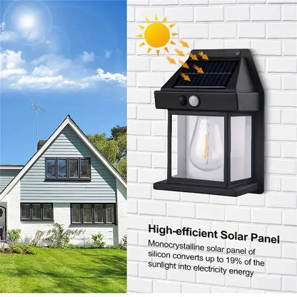 Solar Wall Light with Motion Sensor – No Wires Needed!