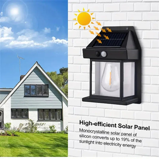Solar Wall Light with Motion Sensor – No Wires Needed!