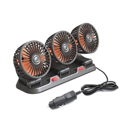 3-Head 360° Car Cooling Fan – Powerful Airflow for a Cooler Drive