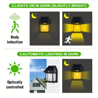 Solar Wall Light with Motion Sensor – No Wires Needed!