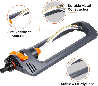 360° Adjustable Oscillating Garden Sprinkler – Wide Coverage Lawn Watering System