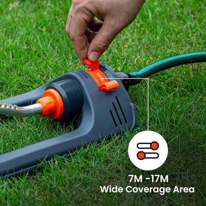 360° Adjustable Oscillating Garden Sprinkler – Wide Coverage Lawn Watering System