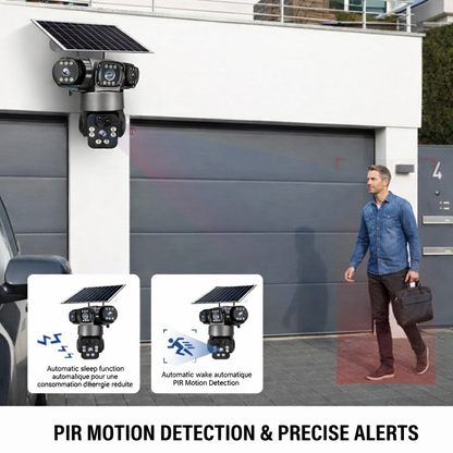 Outdoor Solar Security Camera 6K – Multi-Lens