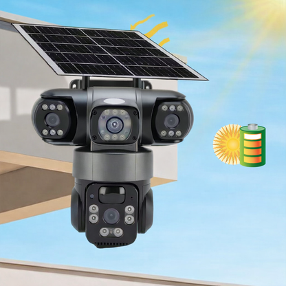 Outdoor Solar Security Camera 6K – Multi-Lens