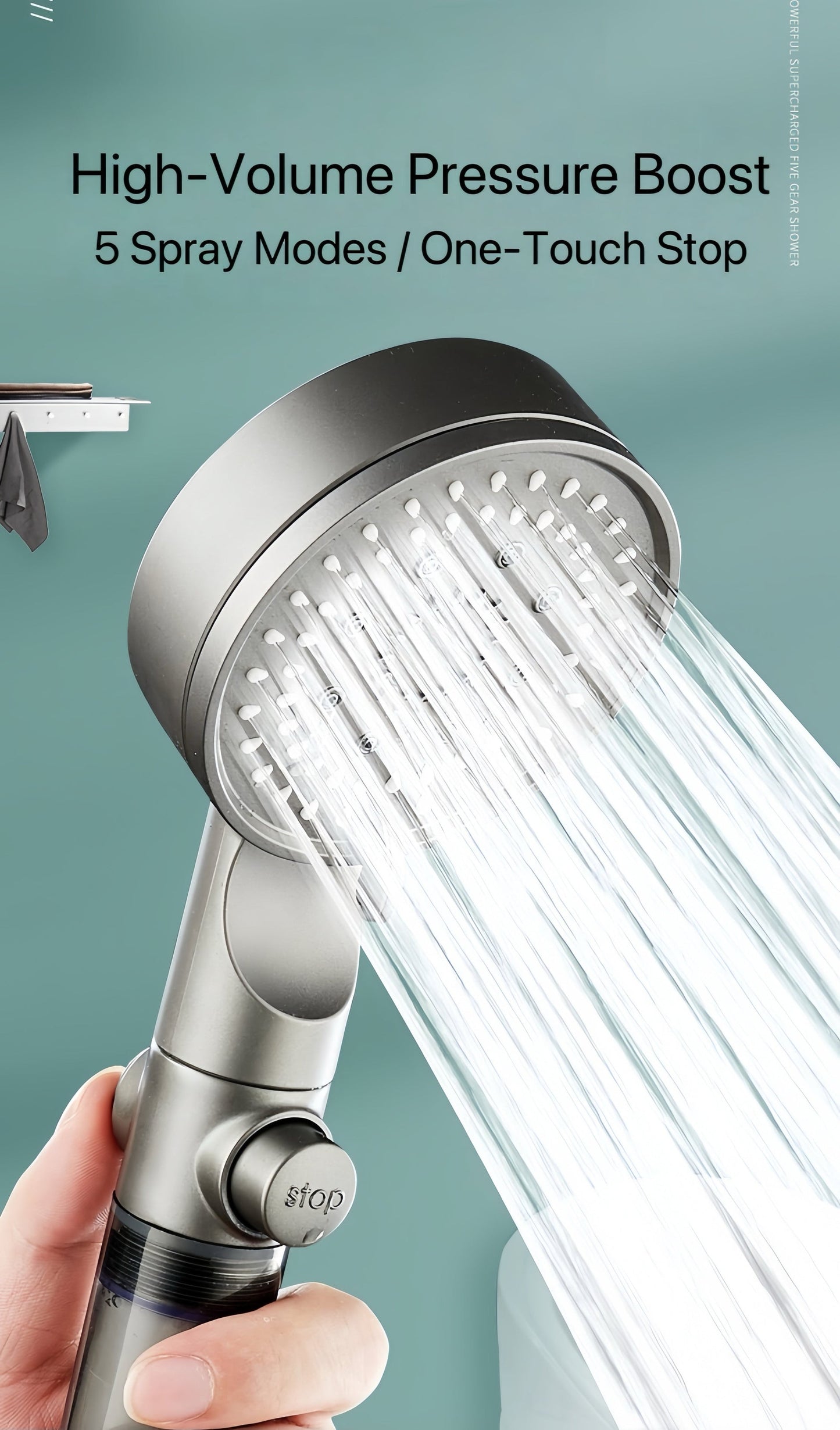 Turbo Pressure Filtered Shower Head – Clean Water & Strong Flow