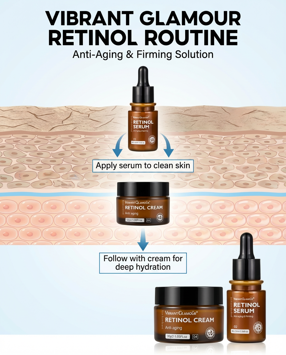 Vibrant Glamour Retinol Pack – Serum + Cream | Anti-Aging & Firming Set