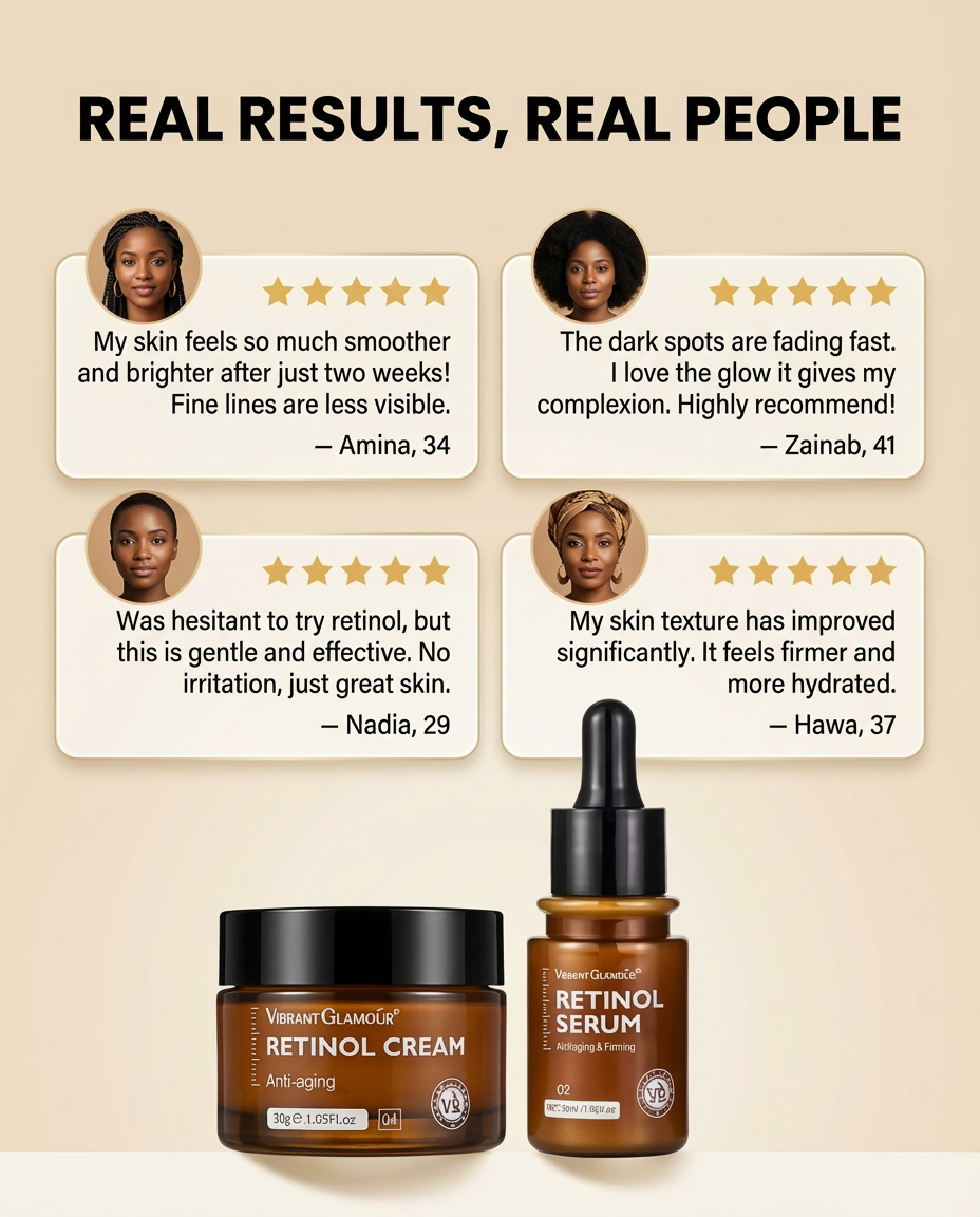Vibrant Glamour Retinol Pack – Serum + Cream | Anti-Aging & Firming Set