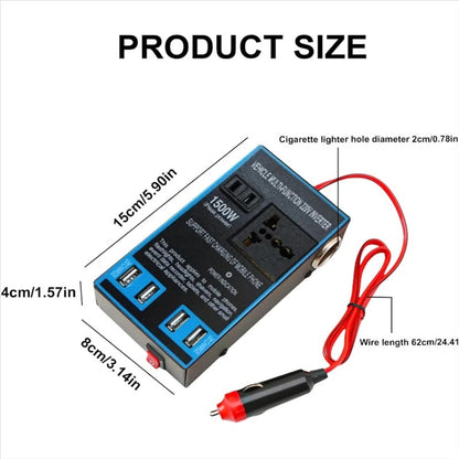 1500W Car Power Inverter – Charge Your Devices Anywhere, Anytime
