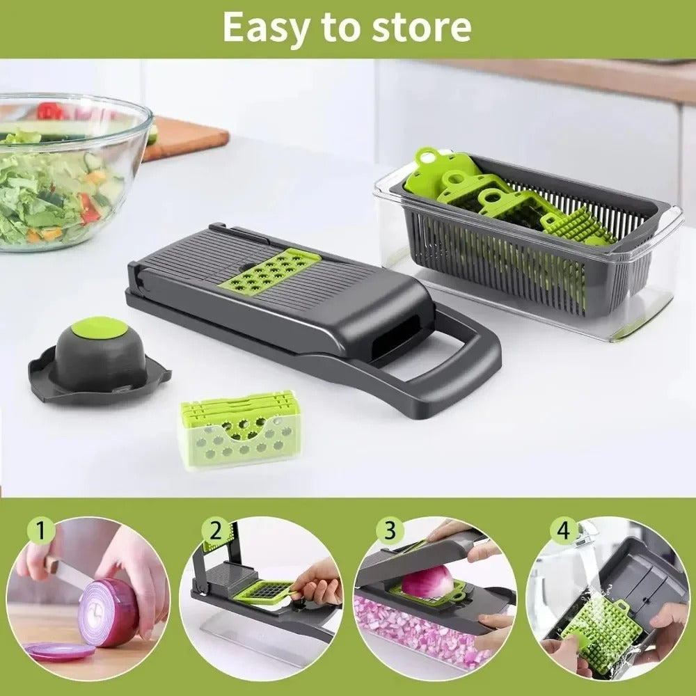 14-in-1 Multifunctional Vegetable Chopper – Chop, Slice & Dice Instantly!