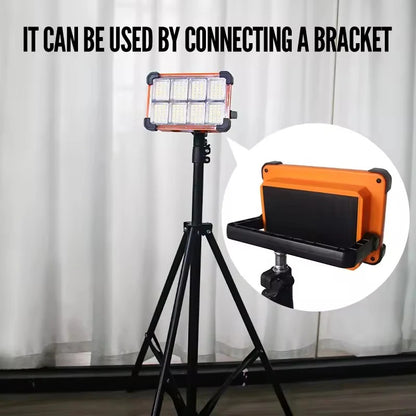 Solar Rechargeable LED Flood Light with 4 Modes & Power Bank
