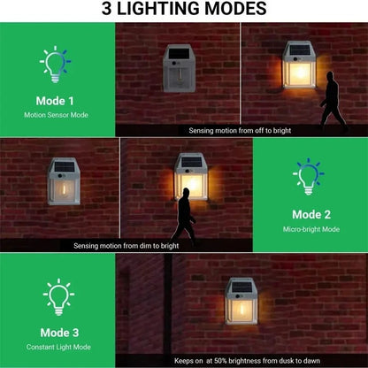 Solar Wall Light with Motion Sensor – No Wires Needed!