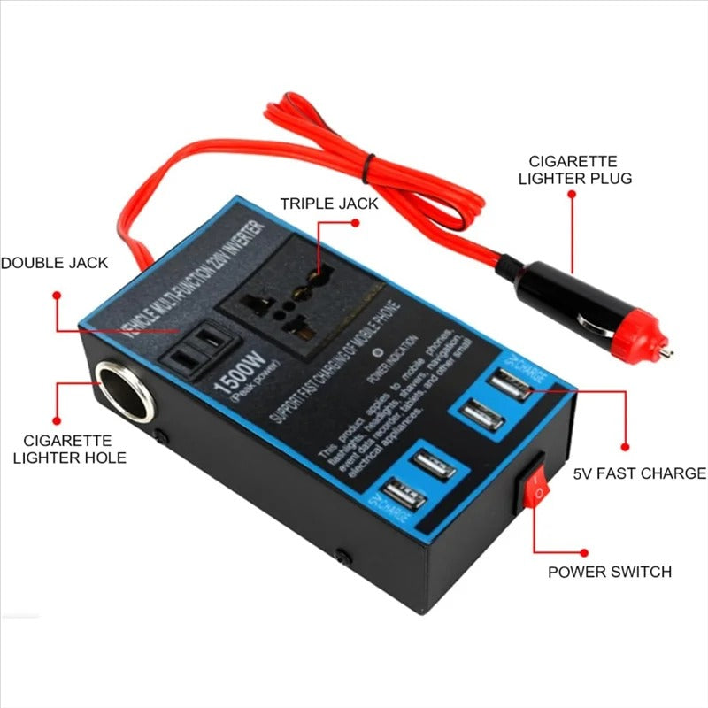 1500W Car Power Inverter – Charge Your Devices Anywhere, Anytime
