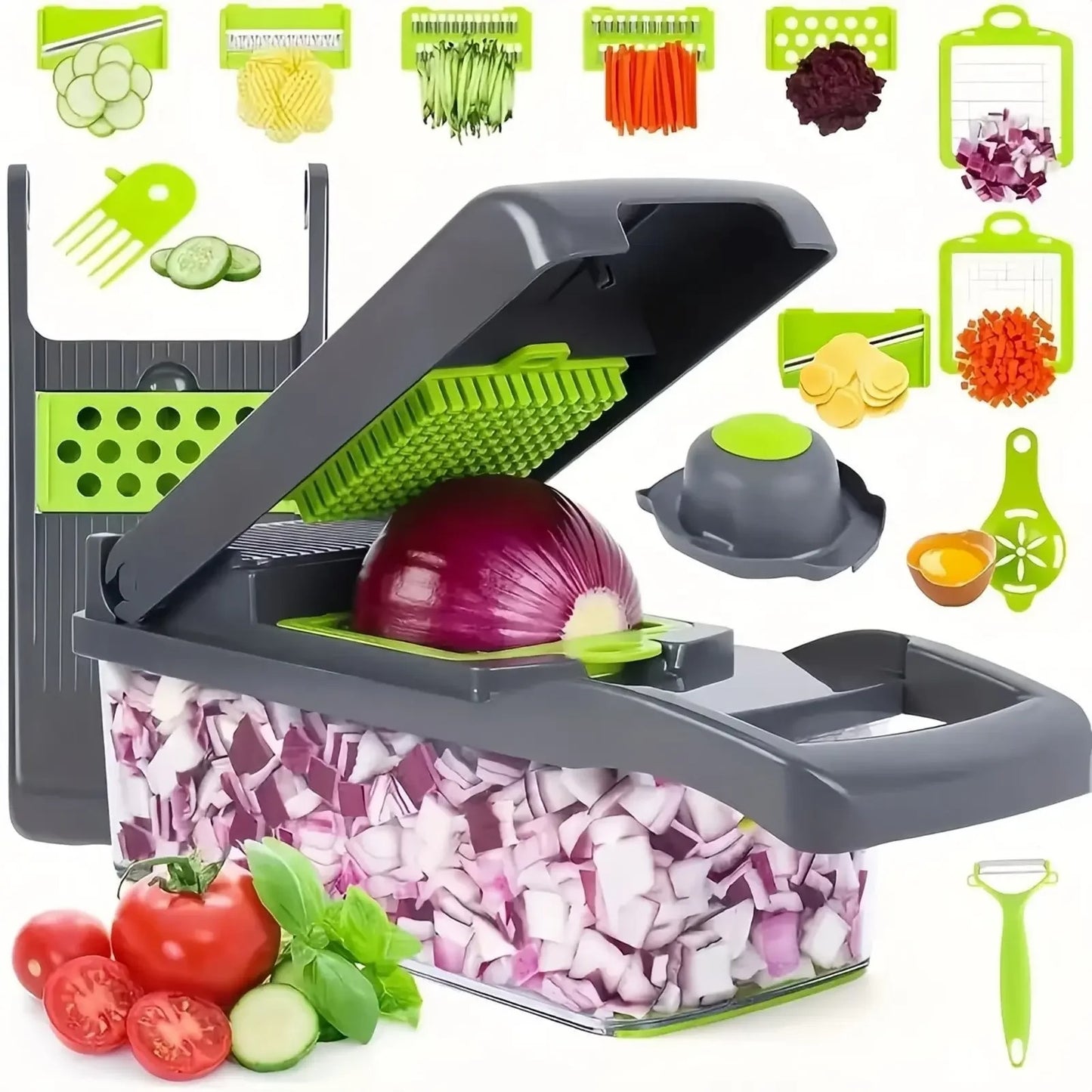 14-in-1 Multifunctional Vegetable Chopper – Chop, Slice & Dice Instantly!