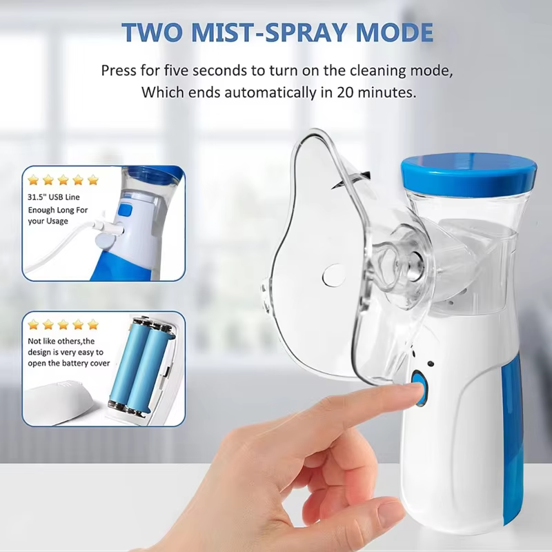 Portable Mesh Nebulizer JSL-W302 – Quiet USB & Battery Powered Inhaler for Adults & Children